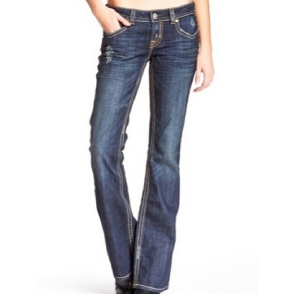 EUC Mek Denim Distressed Boot Cut Jeans - Picture 2 of 10